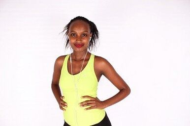 The girl after walking a long way